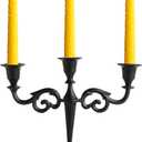3 Arm Candelabra - 10 Inch Tall Matte Black Tapered Candle Holder - Elegant Candle Stands and Candlesticks Holders for Home Decor - Fits 3/4-Inch-Thick Candles