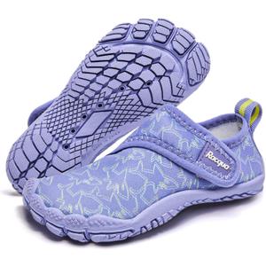 Racqua Toddler Boys Girls Slip-On Water Shoes Quick Dry Barefoot Aqua Shoes (Purple,23)
