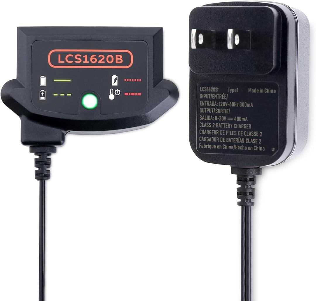 Compatible with Black & Decker 20V Battery Charger, LCS1620B Charger Compatible with Black and Decker 12V/20V MAX Lithium Battery LBXR20 LBXR2020 LBX4020 LBX20 for Drill Tools