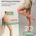Conte High Waist Control Top Push Up Shaping Sheer Pantyhose Tights X-Press 20 Den (L)