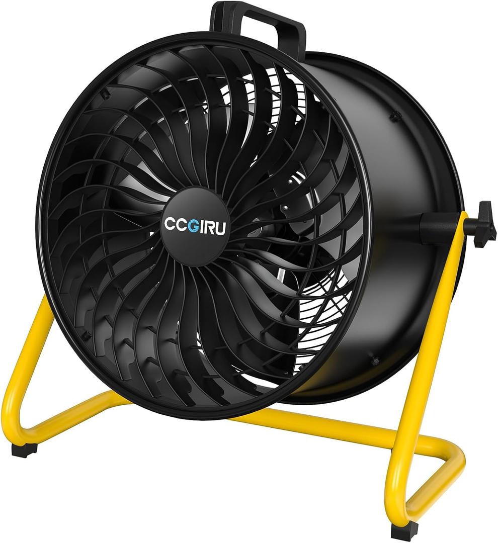 16" High Velocity Floor Fan, 3000 CFM 3-Speed Industrial Shop Fan with Wall-Mounting System,Heavy Duty Metal Fan for Workshop, Garage and Warehouse - UL Safety Listed