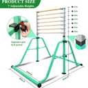 Foldable & Moveable Gymnastics Horizontal Bar with Rings,3to 5Adjustable Height Expandable Junior Kip Bar for Home,Indoor Gym Equipment for Kids