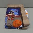 Wowelife Sports Mini Crib Bedding Set Boys Brown 3PCs Mini Crib Comforter Set Basketball Baseball Rugby Nursery Bedding Sets for Boys with Soft Crib Comforter, Crib Skirt and 38x24 Crib Sheet, Brown