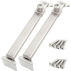 Window Hinges, Casement Window Stays, Casement Window Stopper, Casement Window Brace, Casement Window Lock, Angled Fixed Base, Sprayed Silver Style, 02 Model, 6 Fixed Slots, 1 Pair
