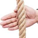 Jute Rope Heavy Duty 2 Inch 25 Feet, Natural Hemp Rope, Twisted Hemp Rope for Crafts, Gardening, Bundling, Climbing, Hammock, Nautical rope, Tug of War rope, Railings, Home Decorating (2 Inch25 Feet)