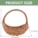 Wicker Rattan Handheld Basket - Farmhouse Rustic Flower Picnic Fruit Basket for Garden Decoration & Home Storage