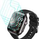 for RUXINGX Smart Watch G62 Screen Protector 1.85" [5 Pack] HD Clear Soft PET Film [Anti-Fingerprint] [Anti-Scratch] [Bubble Free] Screen Protector for RUXINGX G62 Smartwatch Fitness Tracker