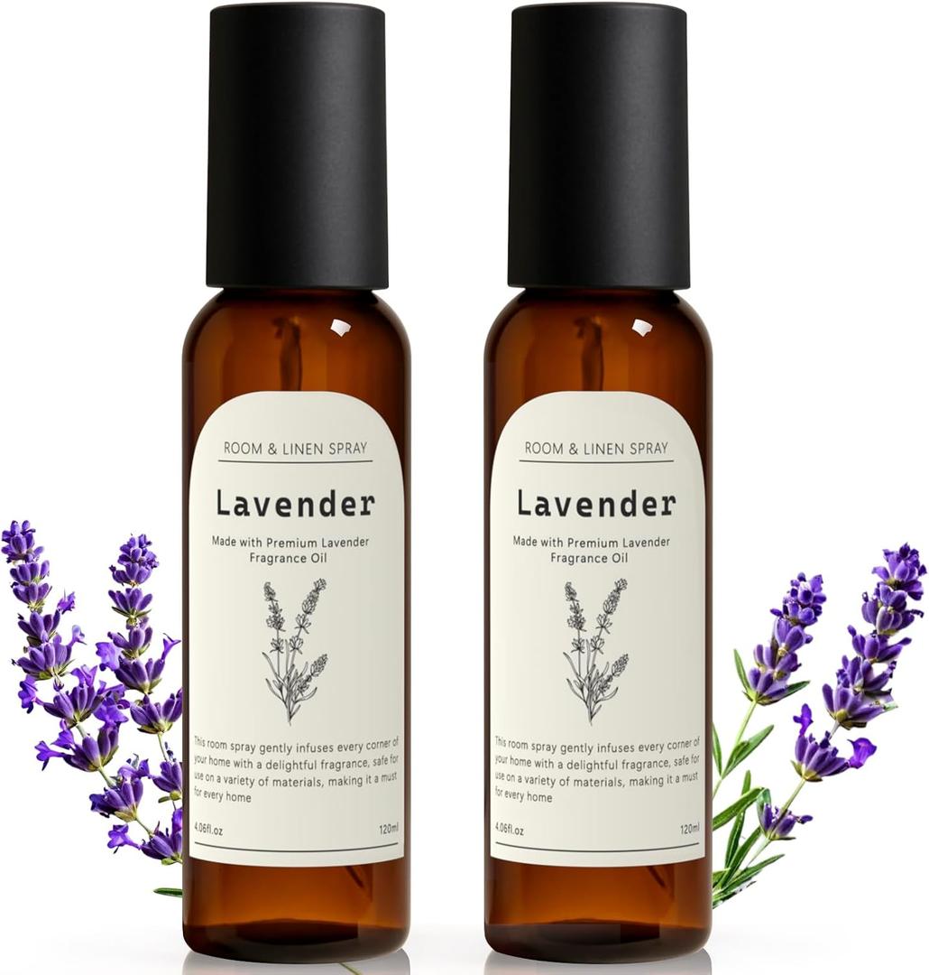 THE GOOD SOUL PROJECT Linen and Room Spray, Lavender Room Fragrance Spray, Air Freshener Spray, Air Fresheners for Home, Bathroom, Bedding, Each 4.06 fl oz (2 Pack)