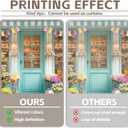 ZTHMOE Fabric 7x5ft Spring Flowers Shop Photography Backdrop Easter Floral Market Rabbits Colorful Eggs Party Decoration Kids Adults Photo Banner Props