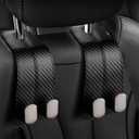 GYUY2 Pack Car Seat Headrest Hooks, Heavy Duty Back of Seat Organizer with Carbon Fiber Design - Universal Car Accessories for Hanging Grocery Bags, Handbags, Purses, Shopping Bags
