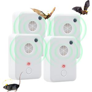 2026 Upgraded Bat Fortress Mini Repeller Indoor Ultrasonic Bat Deterrent Devices Plug in, Friendly to Human & Pet (4Pack)