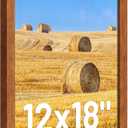 12x18 Frame, Distressed Farmhouse Wood Texture Poster Frame | HD Plexiglass, Horizontal/Vertical Hanging, Teak Wood Grain, 1Pack