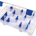 Flambeau Outdoors 4007 Fishing Tackle Box - Includes 12 Dividers, 24 Compartments, Clear Tackle Box Fishing Lure Organizer, Tuff Tainer Tackle Box with Zerust Anti-Rust Dividers