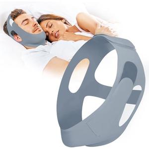 OHELEEP Anti Snore Chin Strap for CPAP Users, Snore Stopper Adjustable, Chin Strap for Sleeping Comfortable Stop Snoring Solution, Anti Snoring Devices Breathable and Reusable, Gray, M