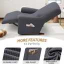 Recliner Chair Covers,1 Piece Stretch Recliner Cover Washable Furniture Protector with Elastic Bottom for Pets Kids Spandex Jacquard Fabric Small Checks(Recliner,Dark Gray)
