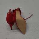 Carcuume Women's Closed Toe Heels Bow Stiletto Heel Sandals Pointed Toe Pumps Wedding Shoes (6, Red)