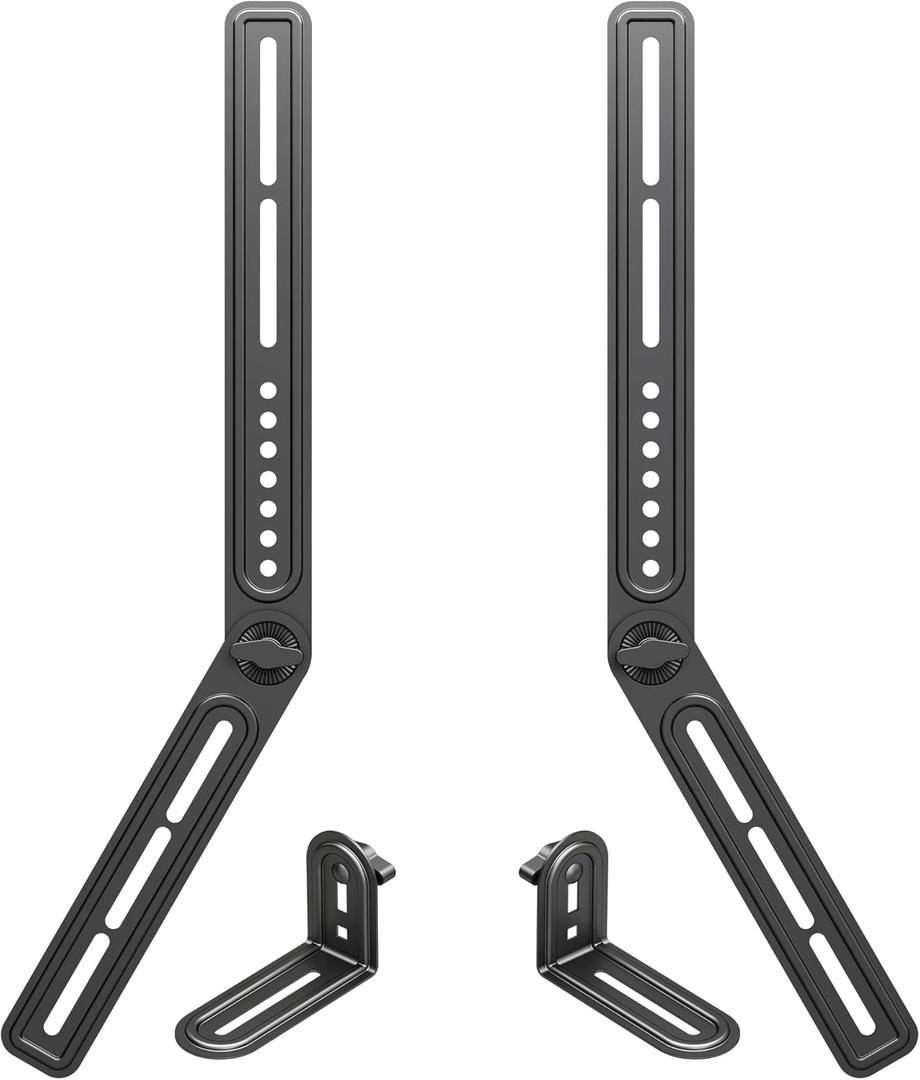 Universal Sound Bar Mounts with Detachable Long Extension Plates Fits Most 23 to 65 Inch TVs Soundbar TV Mount Bracket Above or Under TV, up to 22 lbs SBR303