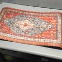 Collive Boho Kitchen Mats Cushioned Anti Fatigue Mats, Non-Slip Kitchen Floor Mats, Standing Kitchen Mats for Office, Sink, Laundry, 17”x30” Red Waterproof Kitchen Rug