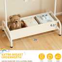 MISSLO Kids Clothing Rack with Basket Small Dress Up Storage Short Toddler Dress Up Rack Kids Closet for Baby Clothes, White