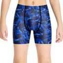 DEVOROPA Youth Boys Swim Shorts Square Leg Swimsuit Nylon Swimming Boxer Brief UPF 50+ M