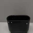 Black Ceramic Vase for Flowers, Decorative Boho Vase for Decor, Rectangle Vases for Tulips, Pampas Grass Vases for Living Room, Office, Mantel, Wedding, Dining Table, 7 Inches