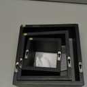 MELANNCO Floating Wall Square Cube Shelves for Bedroom, Living Room, Bathroom, Kitchen - Wood, Set of 3, Black