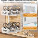 Under Sink Organizer 2 Pack, 2 Tier Adjustable Height Reinforced Carbon Steel Under Kitchen Bathroom Sink Storage Organizer, Smooth Pull-Out Under Sink Cabinet Rack Drawer Organizer, White