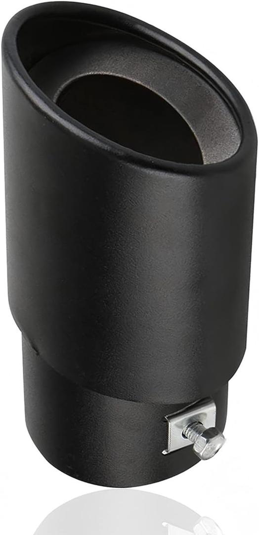 1 PC Pack-1 Stainless Steel Exhaust Tip, Straight Type Tailpipe Muffler Tip, Automobile Modification Supplies, Universal for Most Cars, Trucks and Vans (Black #Straight)