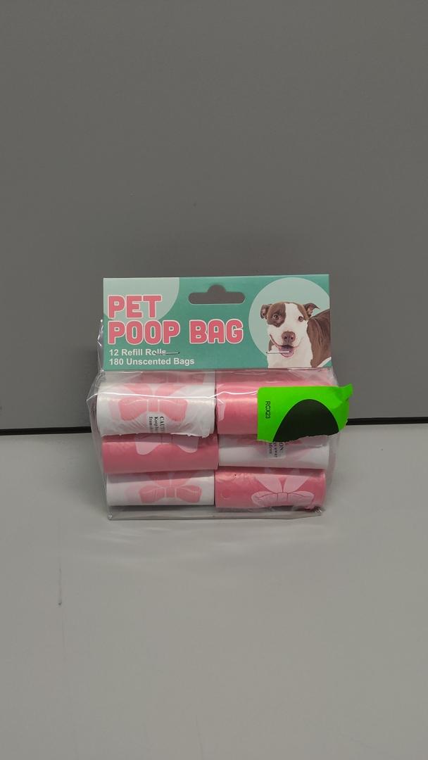 Pet Poop Bag 12 Refill Rolls 180 Unscented Bags
