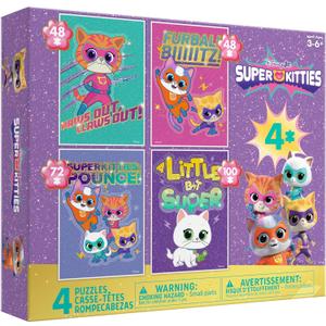 Ceaco - Disney - 4 X 1 Kids Multipack - Super Kitties - Multi Piece Jigsaw Puzzle for Adults -Challenging Puzzle Perfect for Game Nights - Finished Size Varies