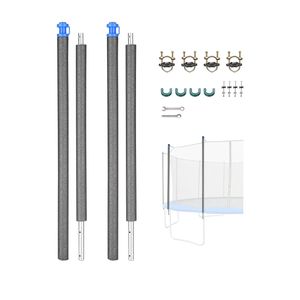 AW Universal Trampoline Replacement Enclosure Poles Accessories with Clamp and Hardware Fits Straight Pole Trampoline