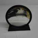 HYUGF Moving Sand Art Picture Decor, 3D Deep Sea Sandscape Liquid Motion, Round Glass Frame Display Flowing Sand Relaxing Gift for Kids Adults Home Office Work Desktop Decoration Toy (Black, 7")