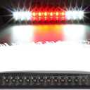 Partsam Red/White 12 LED Smoke Lens Chrome Housing Tail High Mount 3rd Third Brake Light Cargo Lamp Waterproof Replacement for Ford F-250 F-350 F-450 F-550 Super Duty 1999-2016 /Ford Ranger 1993-2011