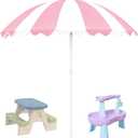 Water Table Umbrella, UV Protection Beach & Picnic Table Umbrella, Heavy Duty Portable Outdoor Shade for Sand Play, Camping, Garden & Backyard.