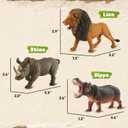 Zippytots 6PCS Safari Animal Figure Toys for Kids 3-5 Realistic Plastic Jungle Animal Figurines African Wildlife Learning Toys for Kids Boys Girls Toddlers
