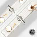 Faucet Mat for Kitchen Sink, Diatomite Stone Drying Mat & Sink Protector, Prevent Moisture, Quick-Dry Splash Guard for Kitchen & Bathroom Counter, Ivory, 23.6" x 3.9"