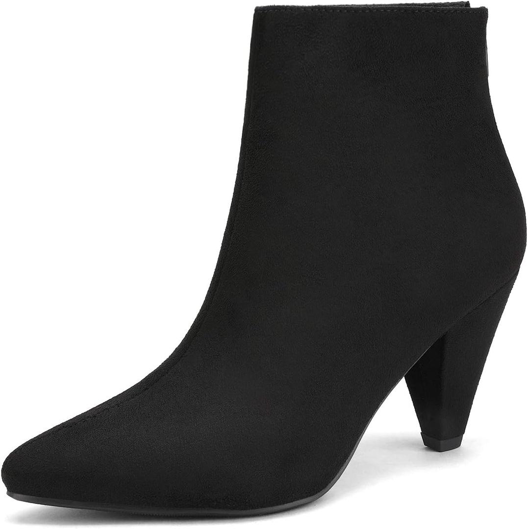 DREAM PAIRS Women's Pointed Toe Ankle Boots High Heel Booties Fashion Zipper Dress Boots (9.5)