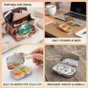 2 x Square Pill Case Small Pill Box with Mirror Pocket 2 Compartment Vitamin Pill Medicine Case Organizer Pill Containers for Traveling Coniferous Forest Mountain Range