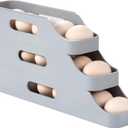 Li&Zhao Rolling Egg Dispenser for Refrigerator - Automatic Egg Holder for Fridge Space Saving Egg Tray Organizer for Countertop, Kitchen Storage(Gray)