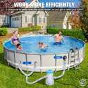 LuxBlue 800 GPH Above Ground Pool Filter Pump, Energy-Saving Pool Cartridge Filter Pump | Dual Action: Accelerate Water Flow & Capture Debris Quickly - Improve Water Clarity | Easy to Setup & Maintain