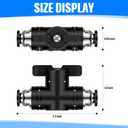 Flutesan 5 Pcs 1/4" x 1/4" OD Push to Connect Pneumatic Ball Valve PVC Air Flow Control Valve Quick Connect Tube Fittings Air Line Hose Fittings