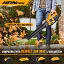 HEINPRO Cordless Leaf Blower Compatible with Dewalt 20V Max Battery 400CFM Electric Leaf Blower Cordless, Variable Speed, Turbo Mode, Leaf blowers Battery Powered for Lawn Care, Yard(Tool Only)