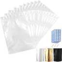150-pack 5.5" x 7.9" Resealable Mylar Bag for Food Storage Stand Up Smell Proof Bag Small Aluminum Foil Ziplock Pouch Reclosable Edible Packaging Food Safe & Air-tight, Sealing Clip and Label Sticker