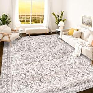 Istana Rugs 9x12 - Beige Grey/Light Cream Area Rug - Foldable Neutral Rug - Stain Resistant 9 x 12 Area Rugs for Living Room - Eco-Friendly 9 x 12 Area Rug Boho - Materials Area Rugs for Bedroom