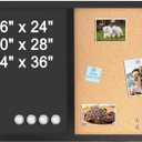 4 THOUGHT Chalkboard Corkboard Combo, 24" x 16" Bulletin Cork Board Magnetic Chalk Board for Wall Combination Board Black Frame Double Use Black Board Cork Board 1 Marker 4 Magnets 10 pins