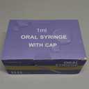 50 Pcs 1ml Syringes with Caps Oral Dispenser Individually Sterile Wrapped for Medicine Dropper, Colostrum Collect Feeding Pets, Liquid