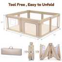 Foldable Baby Playpen with Mat, Foldable Baby Fence Play Yards for Babies and Toddlers, Play Pen with Breathable Mesh and Anti-Fall Pads (71"x59")