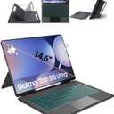 for Samsung Galaxy Tab S10 Ultra Keyboard Case 14.6", S Pen Holder, 7 Color Backlit Keyboard with Trackpad Detachable Sleeve Cover with Adjustable Viewing Angle Stand for Tablet S9 Ultra