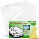 4"×6" Transparent Windshield Sticker Applicator, Waterproof Car Window Sticker for Easy Application, Static Cling Window Film for Car Windows & Other Smooth Surfaces (10pcs)