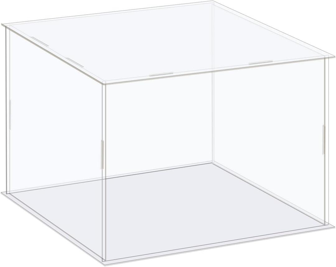 MECCANIXITY Acrylic Display Case Box Clear Dustproof Protection Showcase 8.3x8.3x6.3 Inch for Collectibles Display